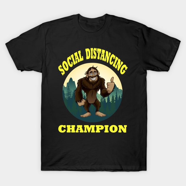 Big Foot Social Distancing Funny T-Shirt by Atteestude